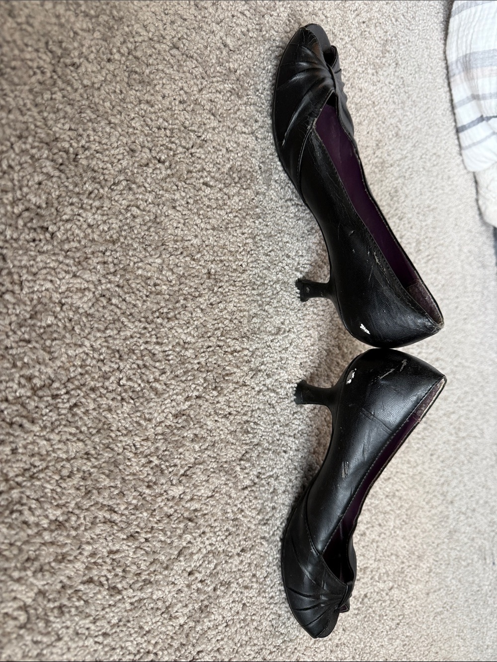No Boundaries Black Peep-Toe Heels with Bow Detail - Picture 3 of 6